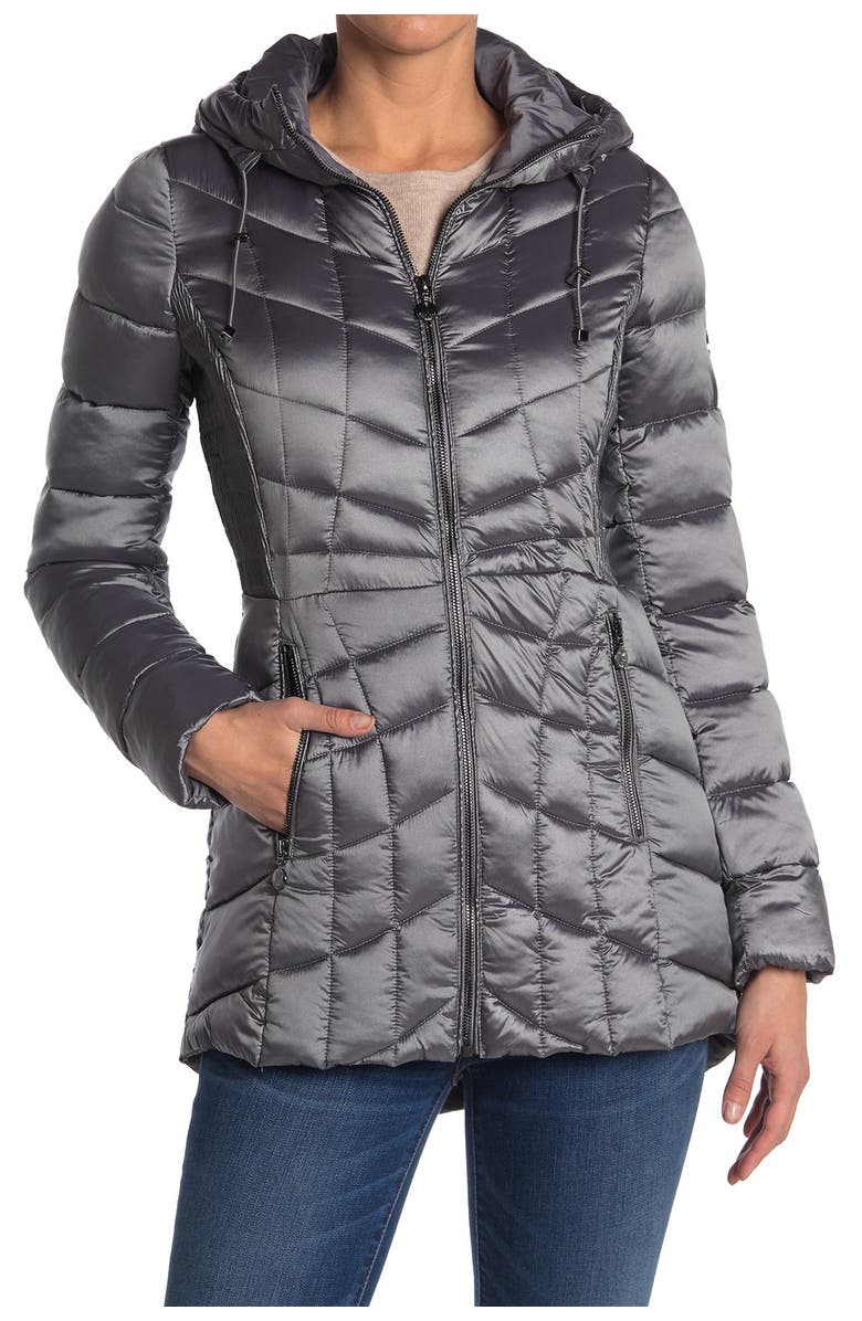 Bernardo Quilted Packable Jacket w/ Hood, Alternate, color, 
