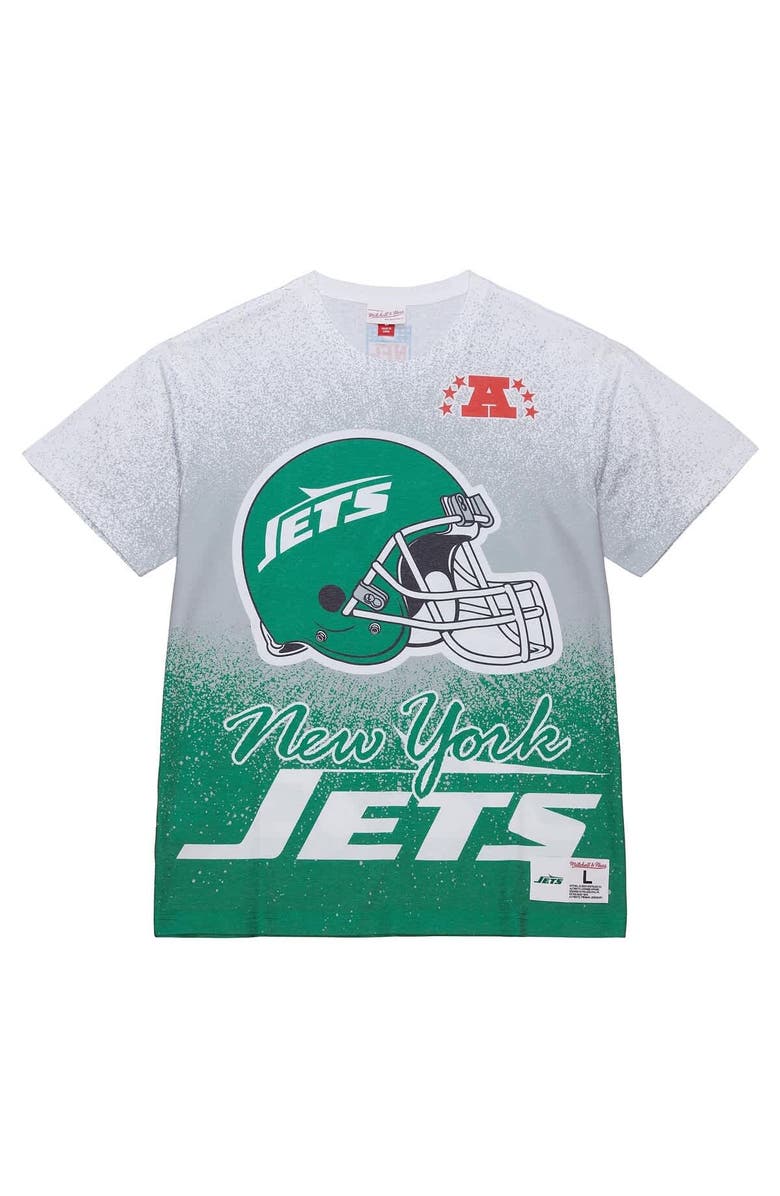 Mitchell & Ness Men's Mitchell & Ness  White New York Jets Team Burst Vintage Logo T-Shirt, Alternate, color, White