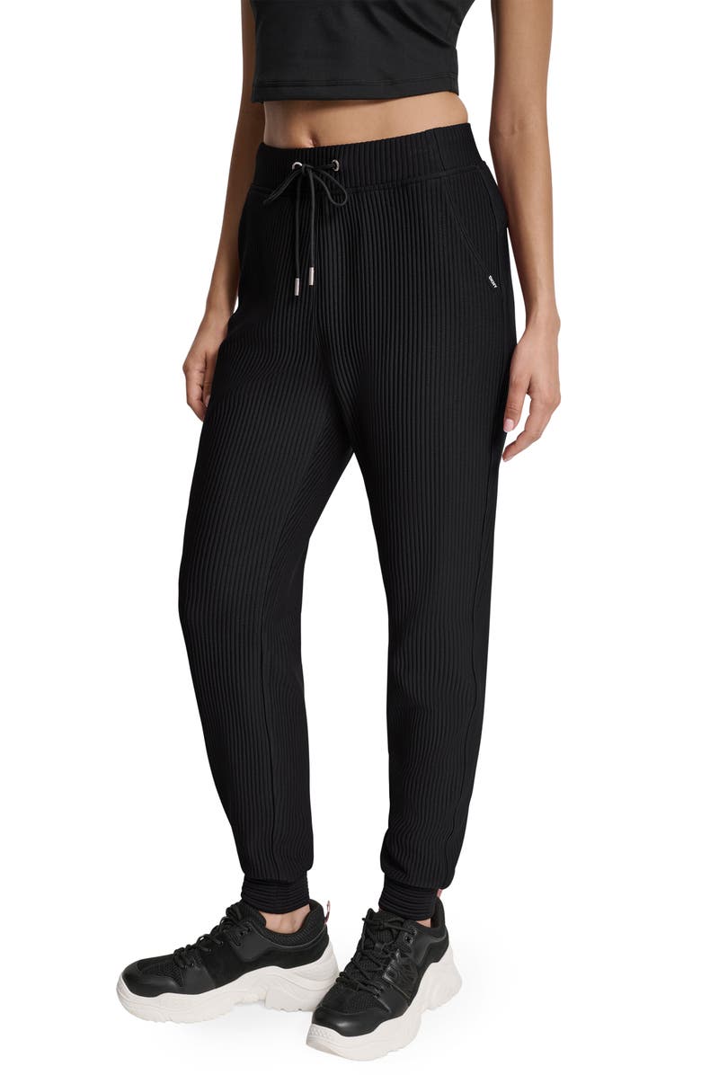 DKNY High Waist Joggers, Alternate, color, Black