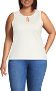 Lands' End Plus Size Supima Keyhole Tank