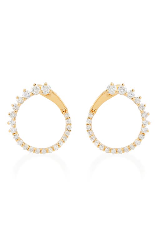 Frankie & Zoe Diamond Frontal Hoop Earrings In Gold