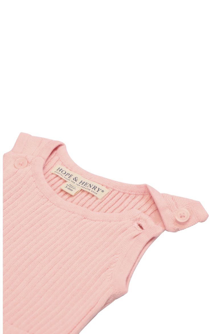 Baby Cinched Waist Sweater Romper, Infant, Alternate, color, Light Pink Rib