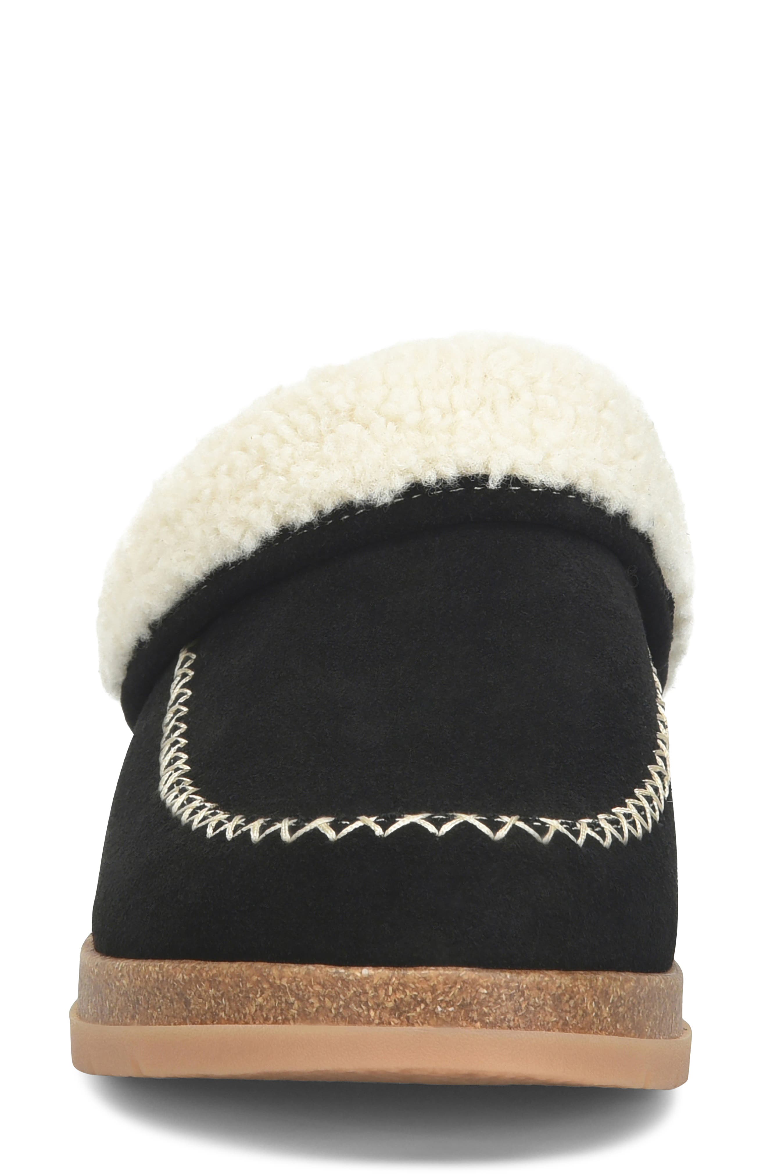Lucy Genuine Shearling Slipper, Alternate, color, BLACK/ BEIGE