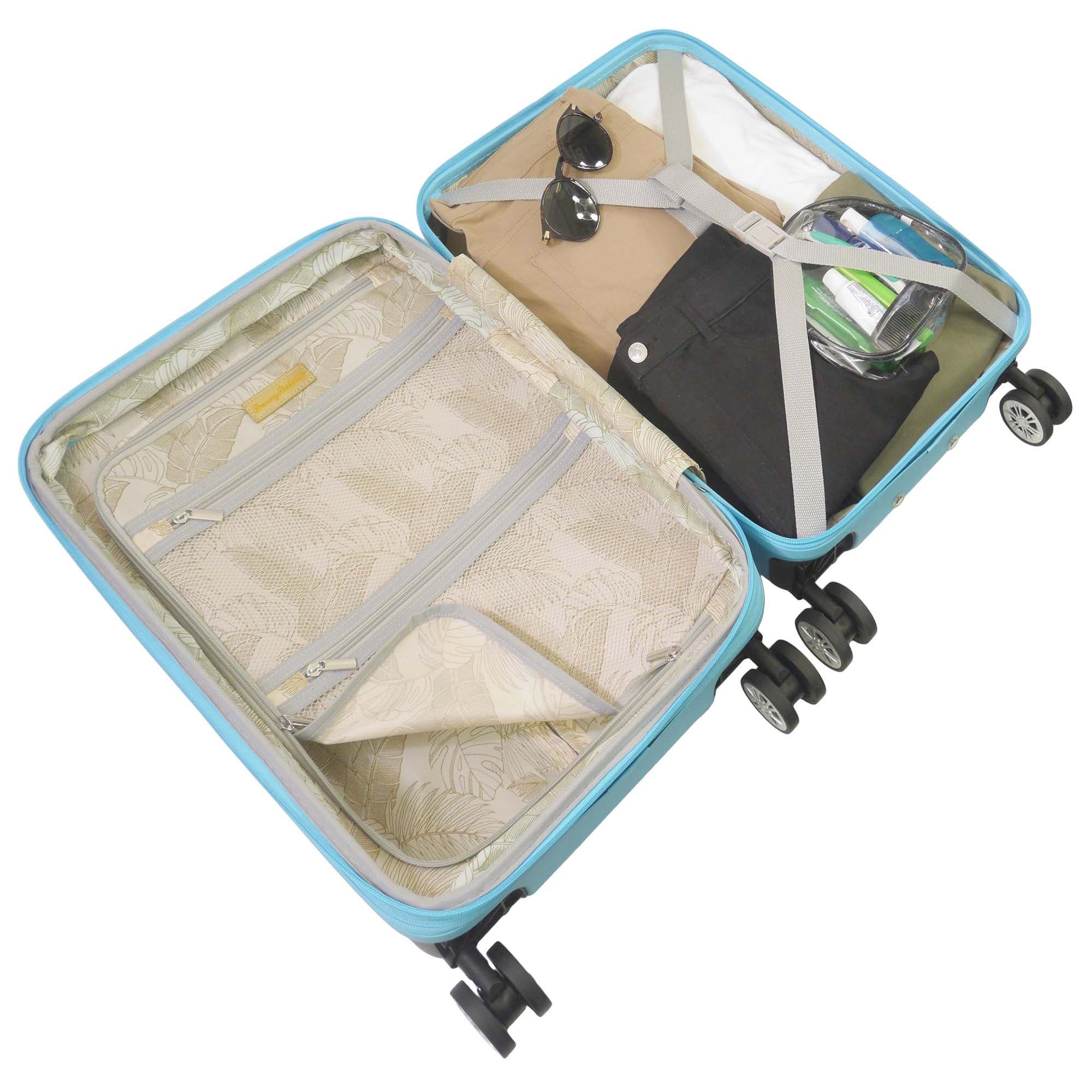 Tommy Bahama 3-Piece Hardside Luggage Set with 3D Pineapple 30", 26" & 21.5" Spinner Suitcases, Alternate, color, Blue