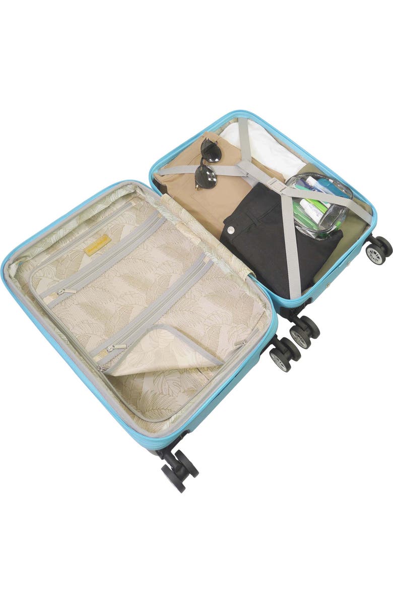 Tommy Bahama 3-Piece Hardside Luggage Set with 3D Pineapple 30", 26" & 21.5" Spinner Suitcases, Alternate, color, Blue