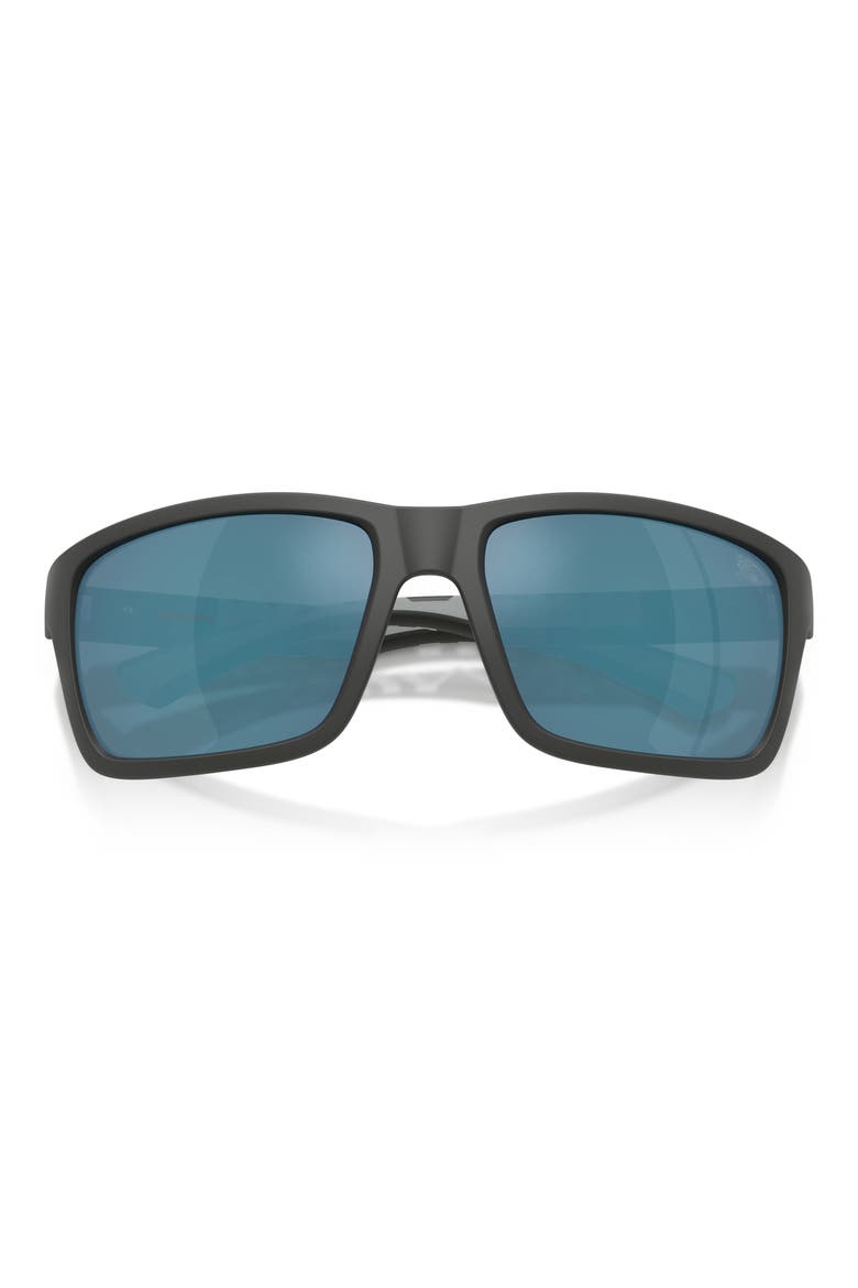 60mm Rectangle Sunglasses, Alternate, color, MATTE GREY / DARK BLUE BLUE