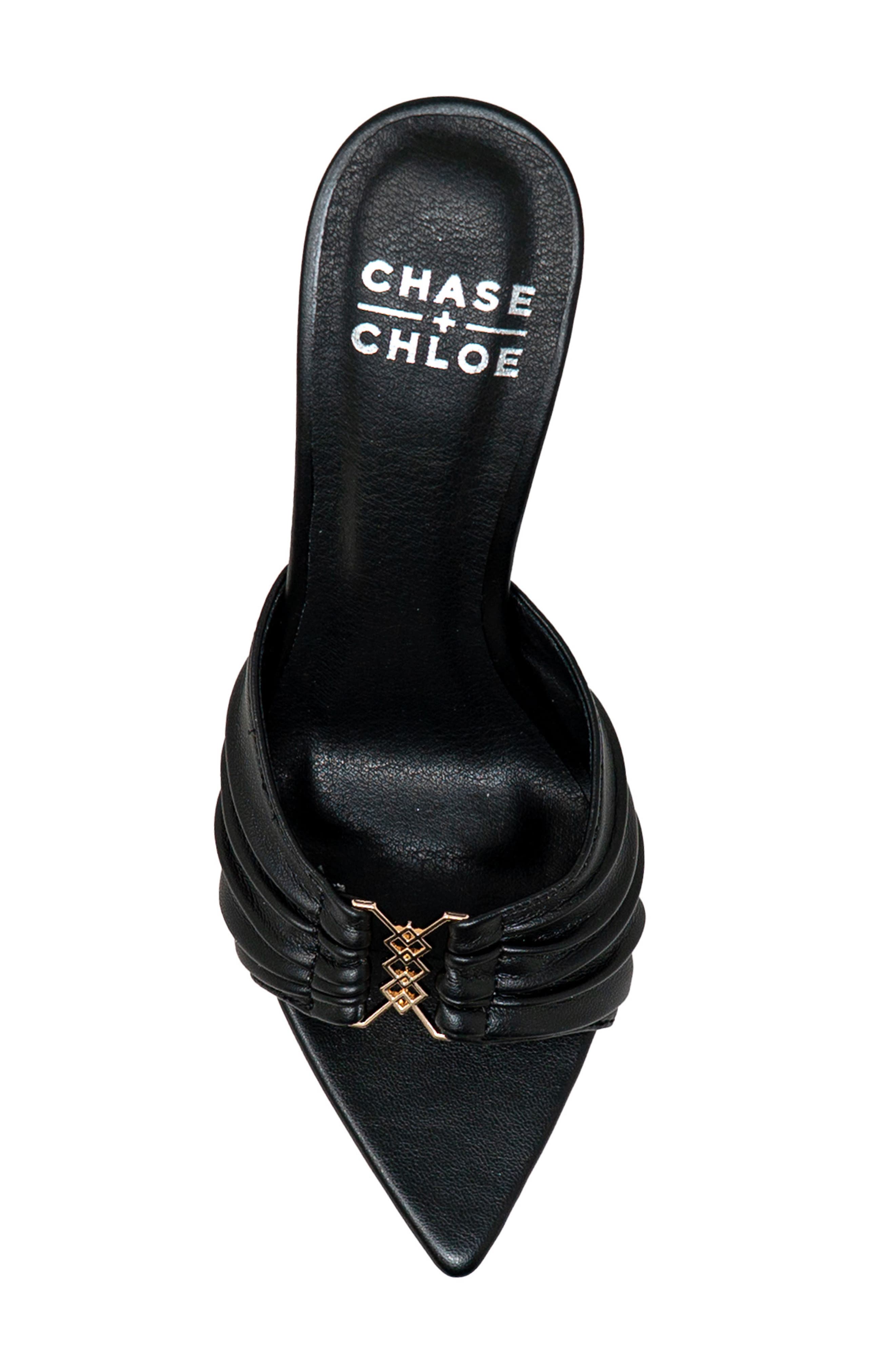 CHASE AND CHLOE Stiletto Mule Sandal, Alternate, color, Black