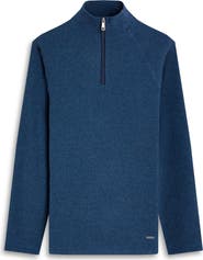 Bugatchi Brushed Cotton Blend Quarter Zip Pullover