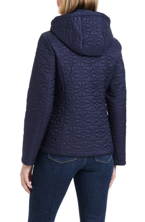 Shop Kate Spade New York Spade Floral Quilted Jacket In Planetary Navy