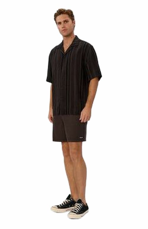 Industrie Australia The Veloro Short Sleeve Linen Shirt In Charcoal Black