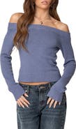 EDIKTED Elona Off the Shoulder Long Sleeve Knit Top