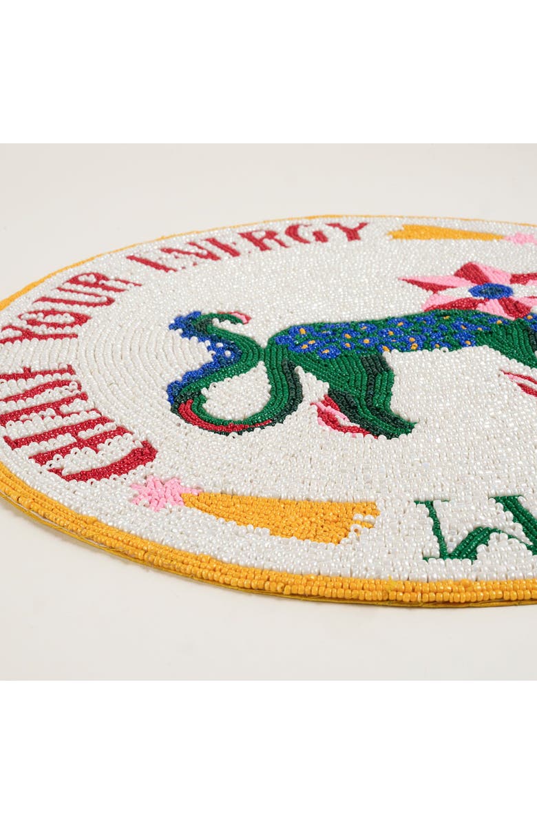 Zsa Zsa Zsu Dadri Beadded Placemat Energy 14 In, Alternate, color, White