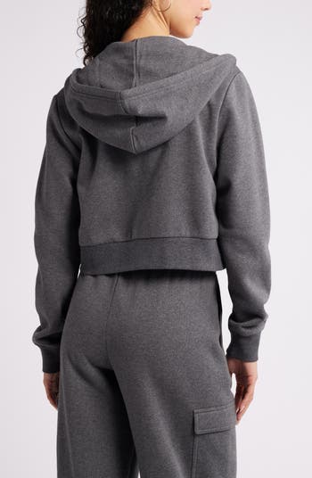 BP. Crop Zip Fleece Hoodie | Nordstromrack