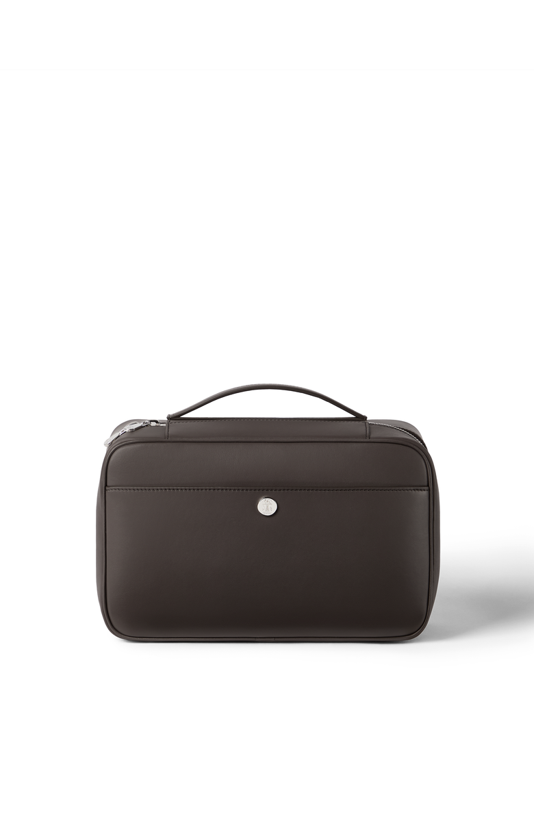 Brunello Cucinelli Calfskin beauty case, Main, color, Chocolate