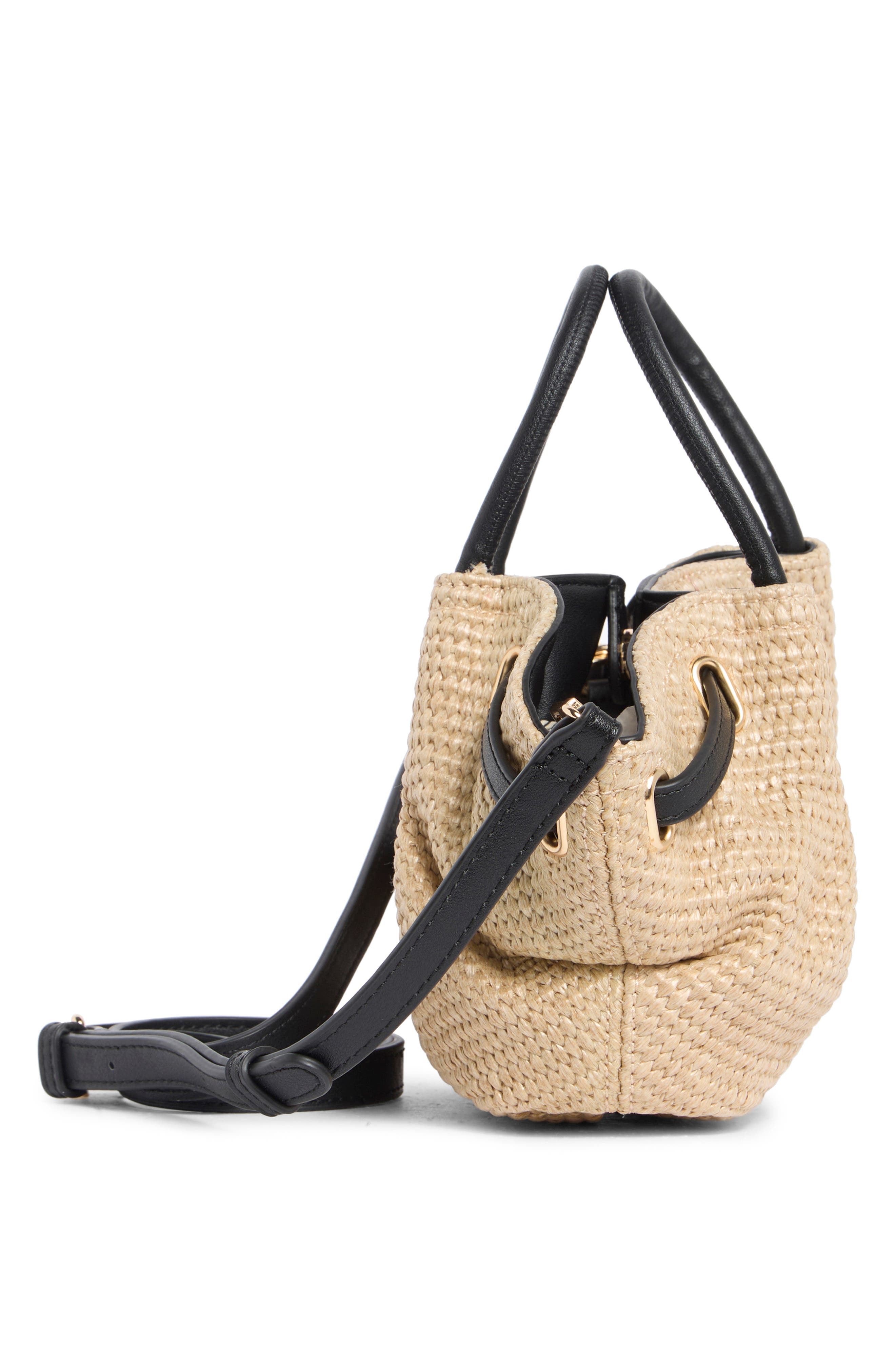 Straw Crossbody Bag, Alternate, color, NATURAL BLACK