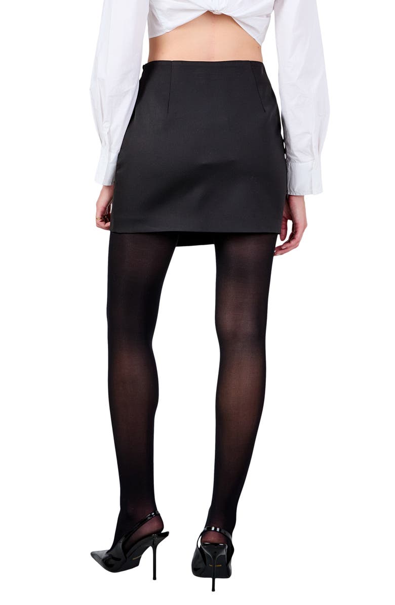 Rosette Faux Wrap Miniskirt
