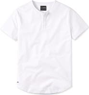 Cuts AO Curved Hem Short Sleeve Henley