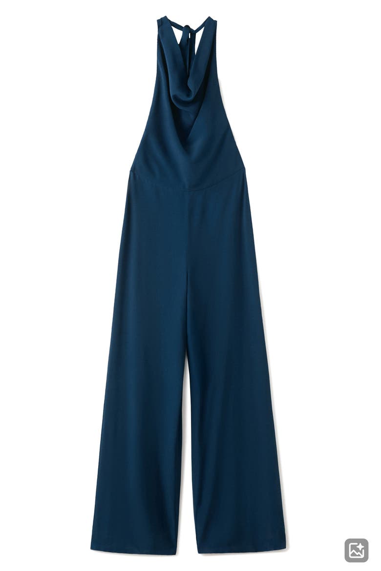 Wide Leg Halter Jumpsuit, Alternate, color, NAVY