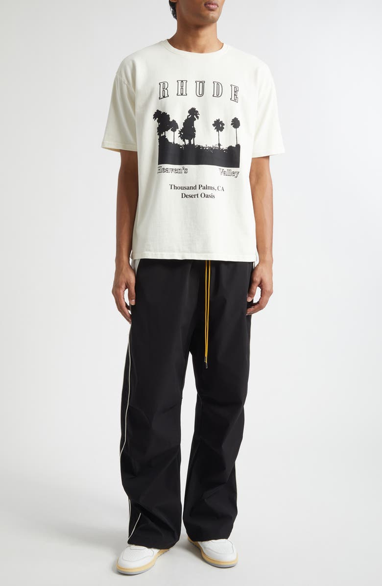 Rhude Thousand Palms Graphic T-Shirt, Alternate, color, Vintage White / Black