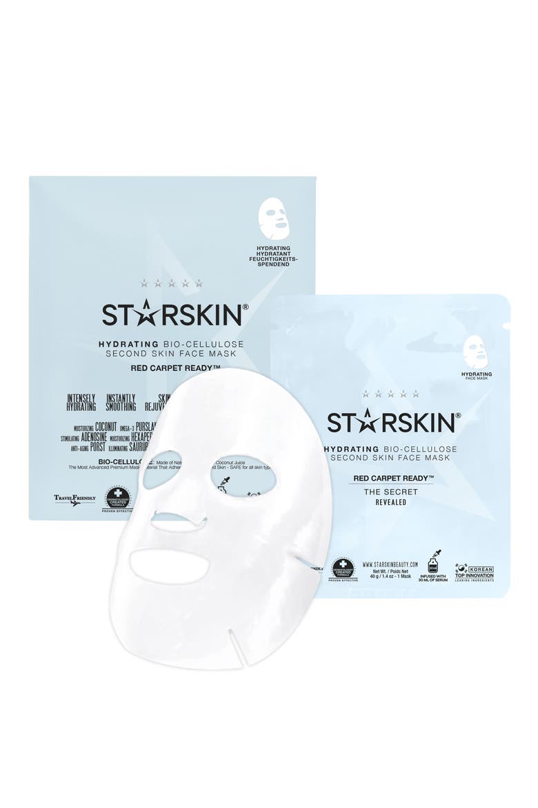Starskin® Red Carpet Ready Hydrating Bio-Cellulose Second Skin Face Mask, Main, color, NO COLOR