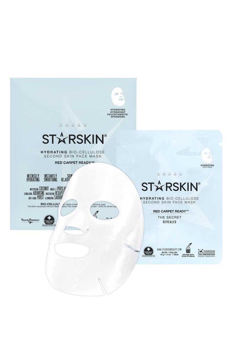 Starskin <sup>®</sup> Red Carpet Ready Hydrating Bio-Cellulose Second Skin Face Mask, Main, color,