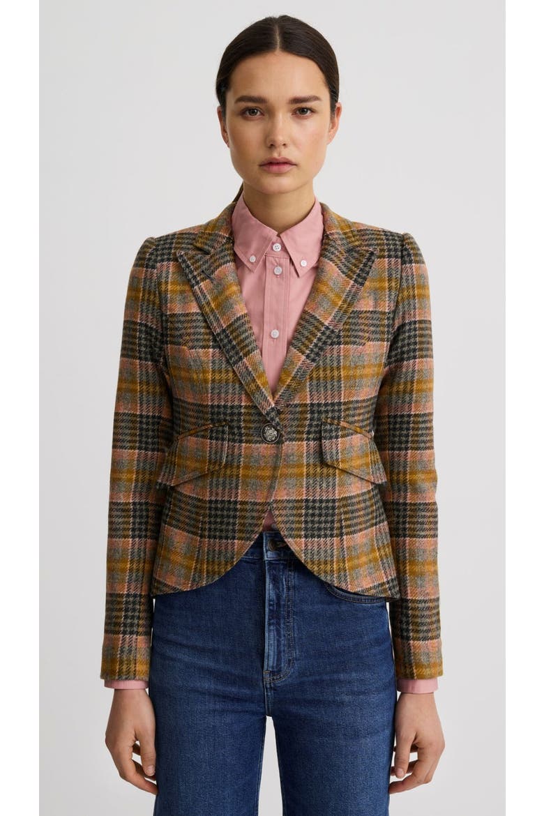 One Button Blazer, Main, color, Rose Multi
