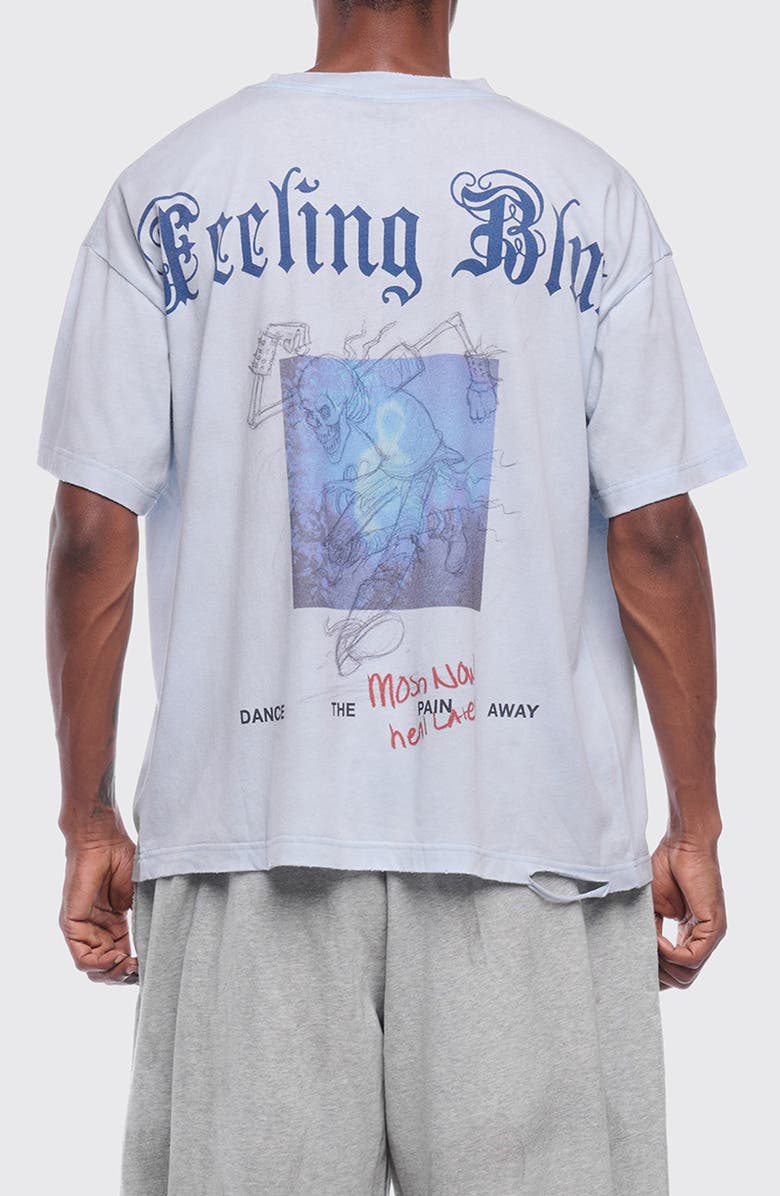 Rolling Loud Feeling Blue Oversize Cotton Blend Graphic T-Shirt, Alternate, color, Light Blue