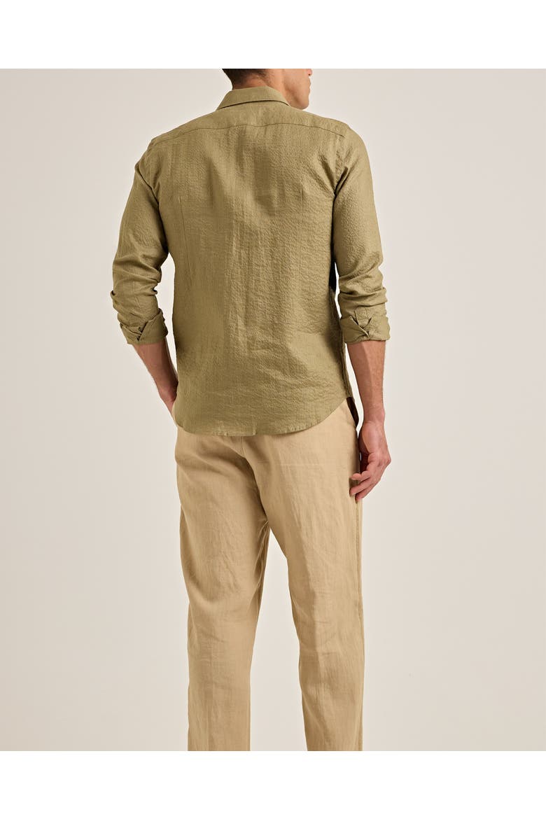 Giles Pleated Tailored-Fit Shirt, Alternate, color, Agave Green