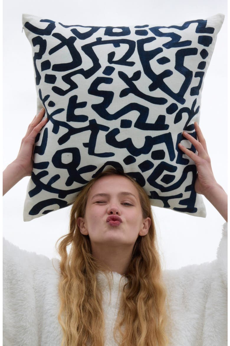 Big Maya Accent Pillow, Alternate, color, OFF WHITE