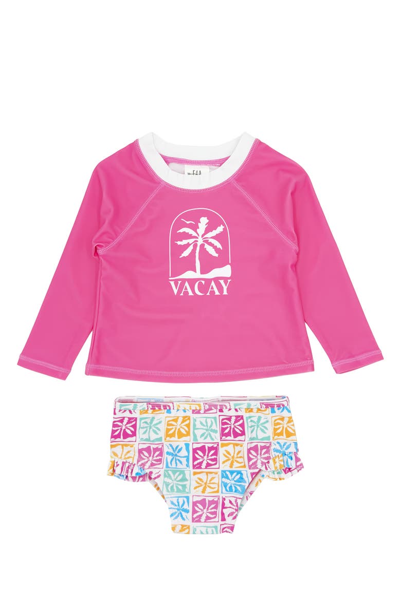 Feather 4 Arrow Swim All Long Sleeve Two-Piece Rashguard Swimsuit, Main, color, 