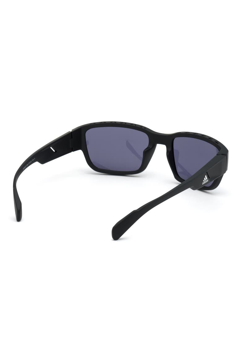 57mm Rectangular Sunglasses, Alternate, color, BLACK / SMOKE LENS KOLOR UP TM