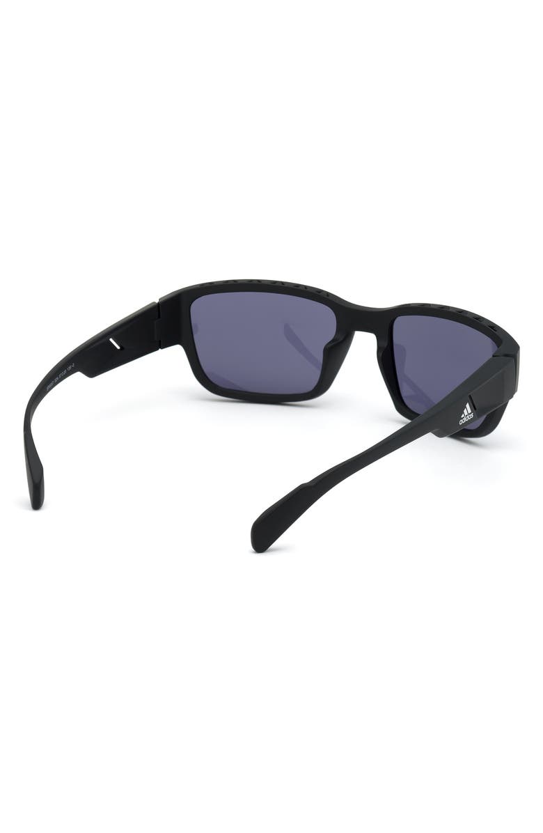 adidas 57mm Rectangular Sunglasses, Alternate, color, Black / Smoke Lens Kolor Up Tm