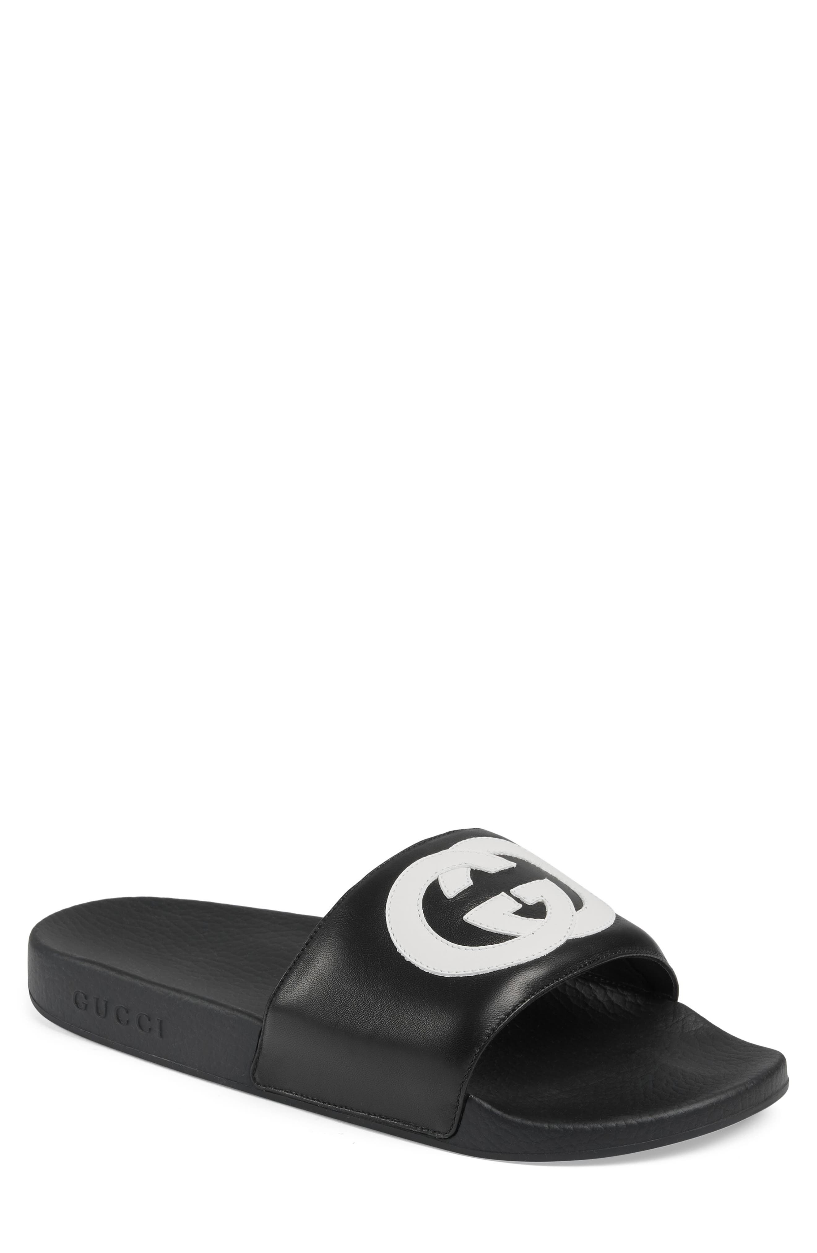 Gucci Pursuit Logo Slide Sandal, Main, color, 