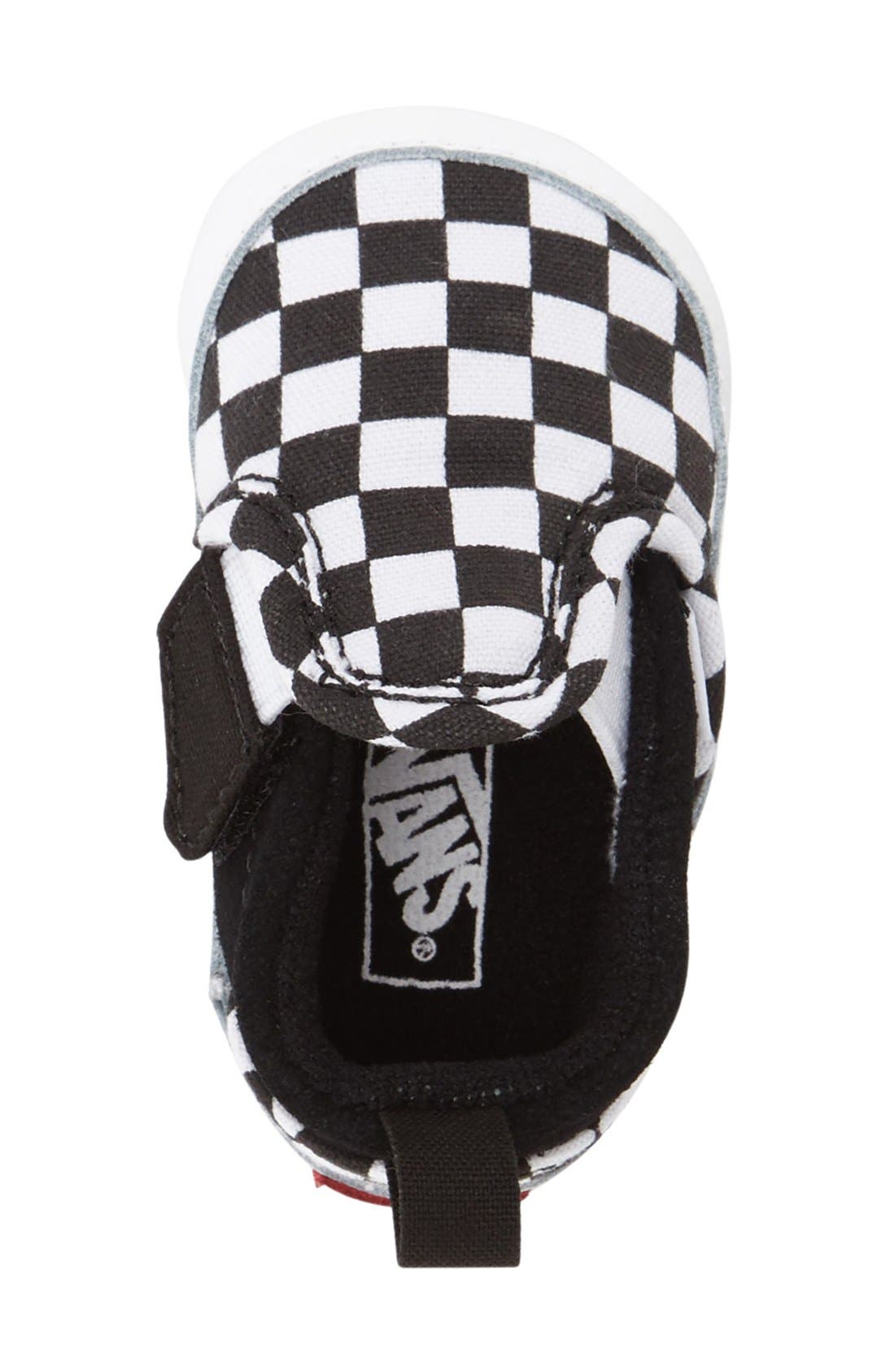 Slip-On Crib Shoe, Alternate, color, CHECKER BLACK TRUE WHITE