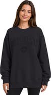 STARTER Women's Starter Black Pittsburgh Steelers Athleisure Oversized Fleece Sweatshirt