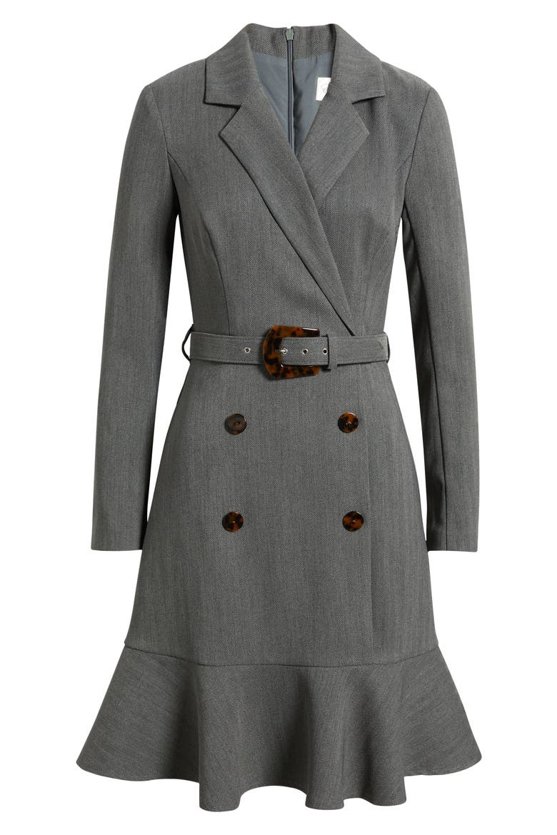 Long Sleeve Blazer Dress, Alternate, color, GREY