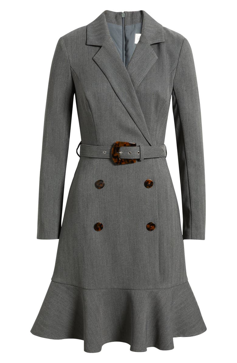 Eliza J Long Sleeve Blazer Dress, Alternate, color, Grey