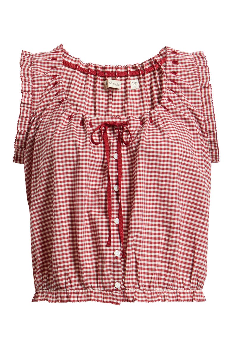 Traveler Organic Cotton Gingham Top, Alternate, color, MULBERRY LA MADDALENA GINGHAM