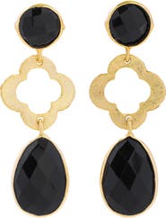 SAACHI Quatrefoil Stone Drop Earrings