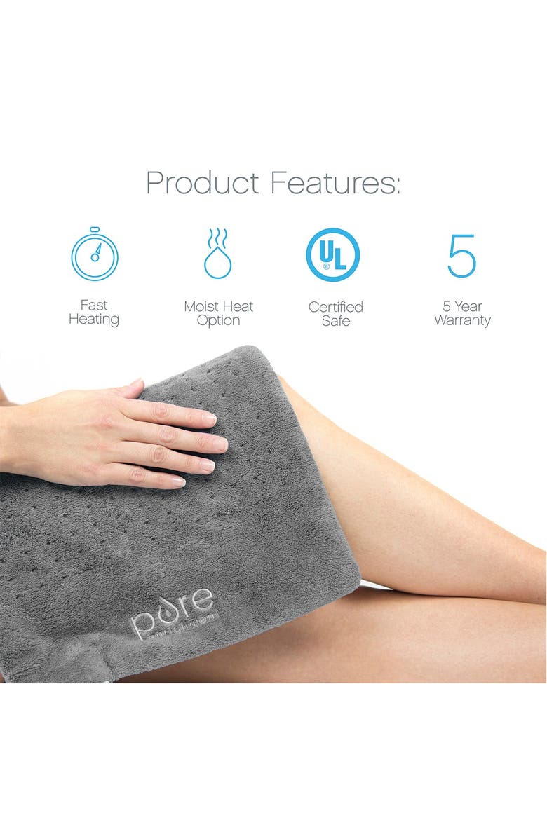PureRelief Deluxe Heating Pad - Gray, Alternate, color, GRAY