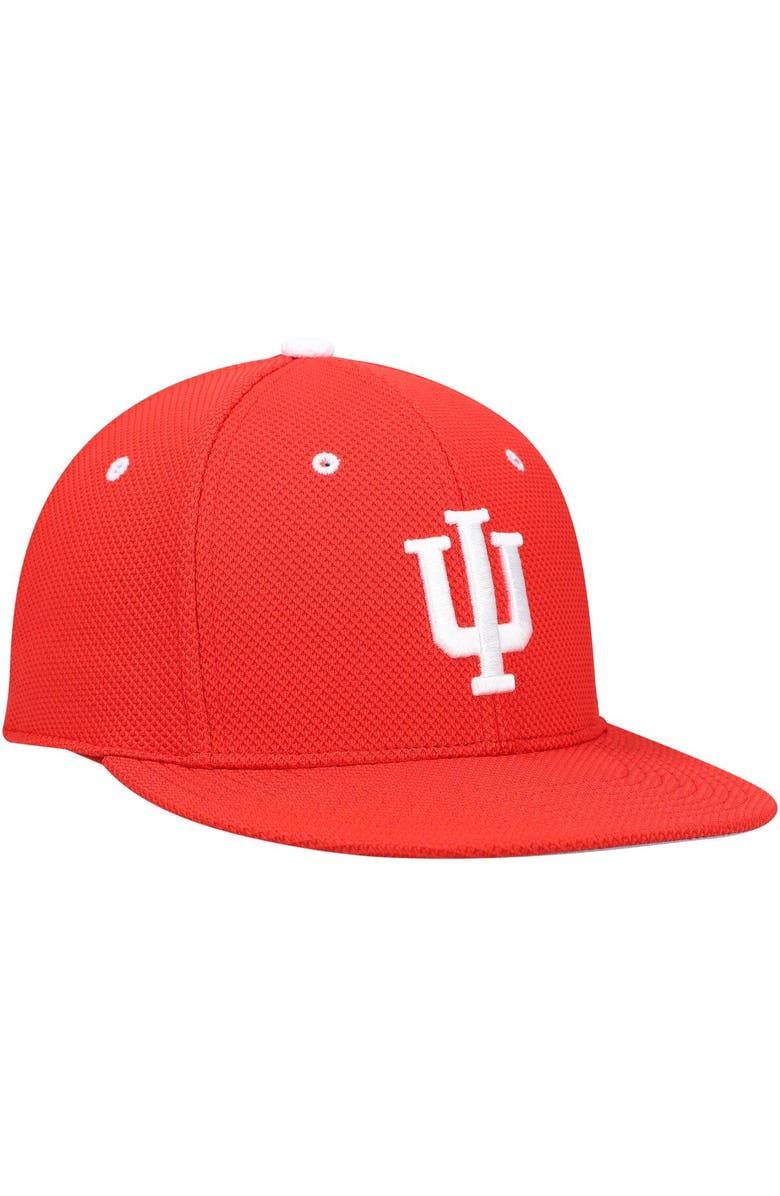 adidas Men's adidas Crimson Indiana Hoosiers On-Field Baseball Fitted Hat, Alternate, color, Crimson