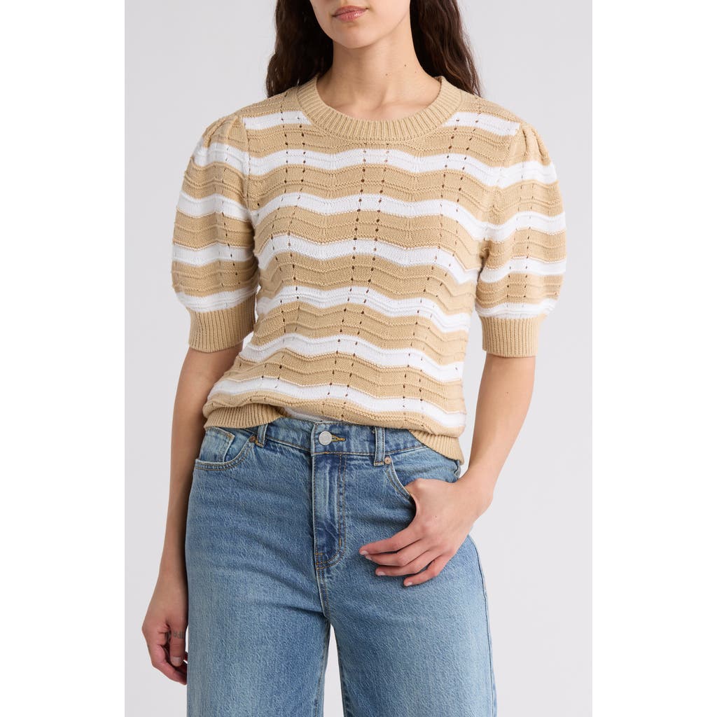 CASLON CASLON® ZIGZAG SHORT SLEEVE NOVELTY SWEATER