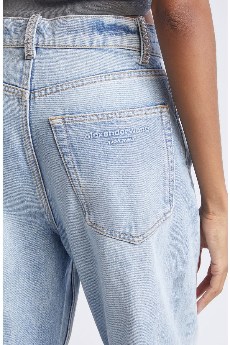 Float Crystal Loop Nonstretch Denim Barrel Leg Jeans, Alternate, color, VINTAGE BLEACH BLUE