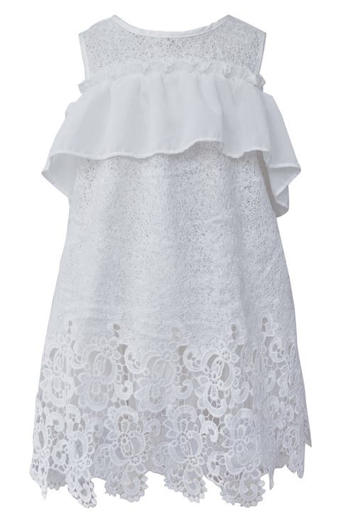 Ruffle Lace Shift Dress (Toddler Girls, Little Girls & Big Girls)