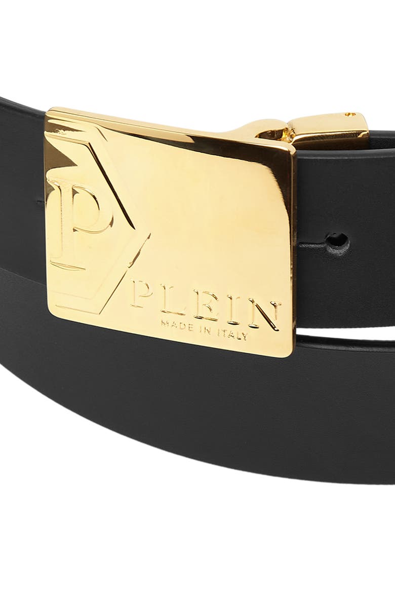 Belt Iconic Plein Men, Alternate, color, black/gold