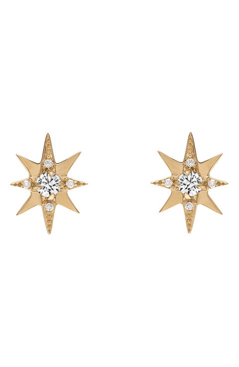 Diamond Small Starburst Stud Earrings
