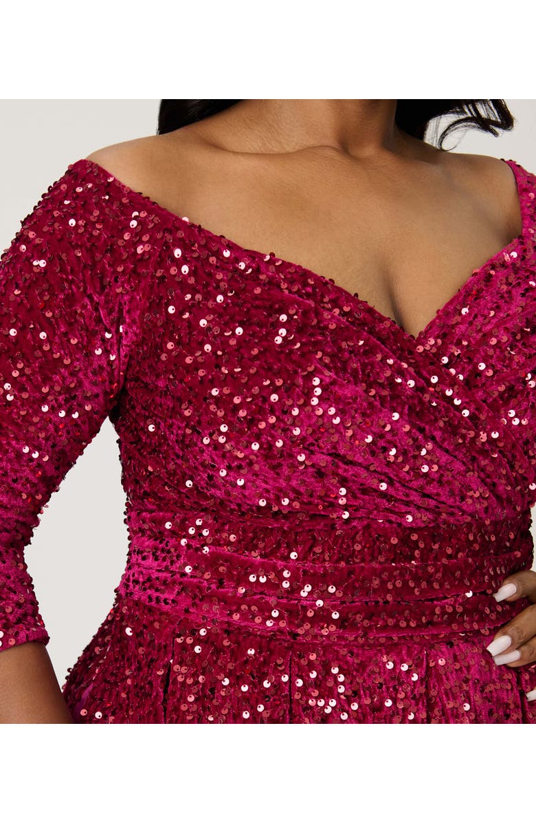 Unique Vintage Plus Size 1950s Marceline Swing Dress, Alternate, color, Burgundy