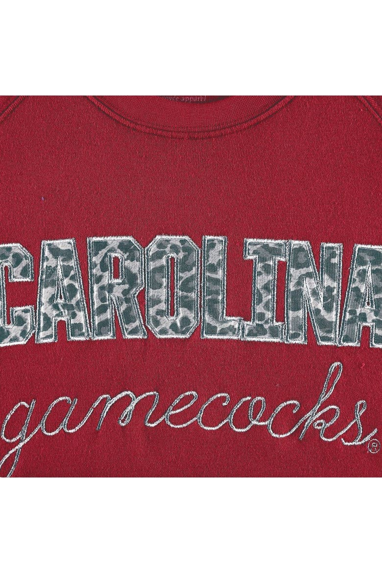 Women's Pressbox Garnet South Carolina Gamecocks Steamboat Animal Print Raglan Pullover Sweatshirt, Alternate, color, Garnet