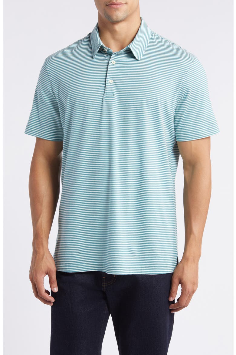 Bryce Stripe Jersey Polo, Main, color, OCEAN STONE/IVORY DUST