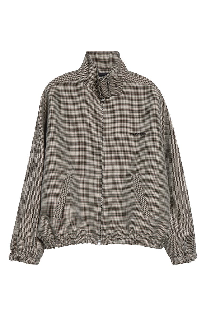 Courrèges Buckle Houndstooth Bomber Jacket, Main, color, Natural / Red / Black